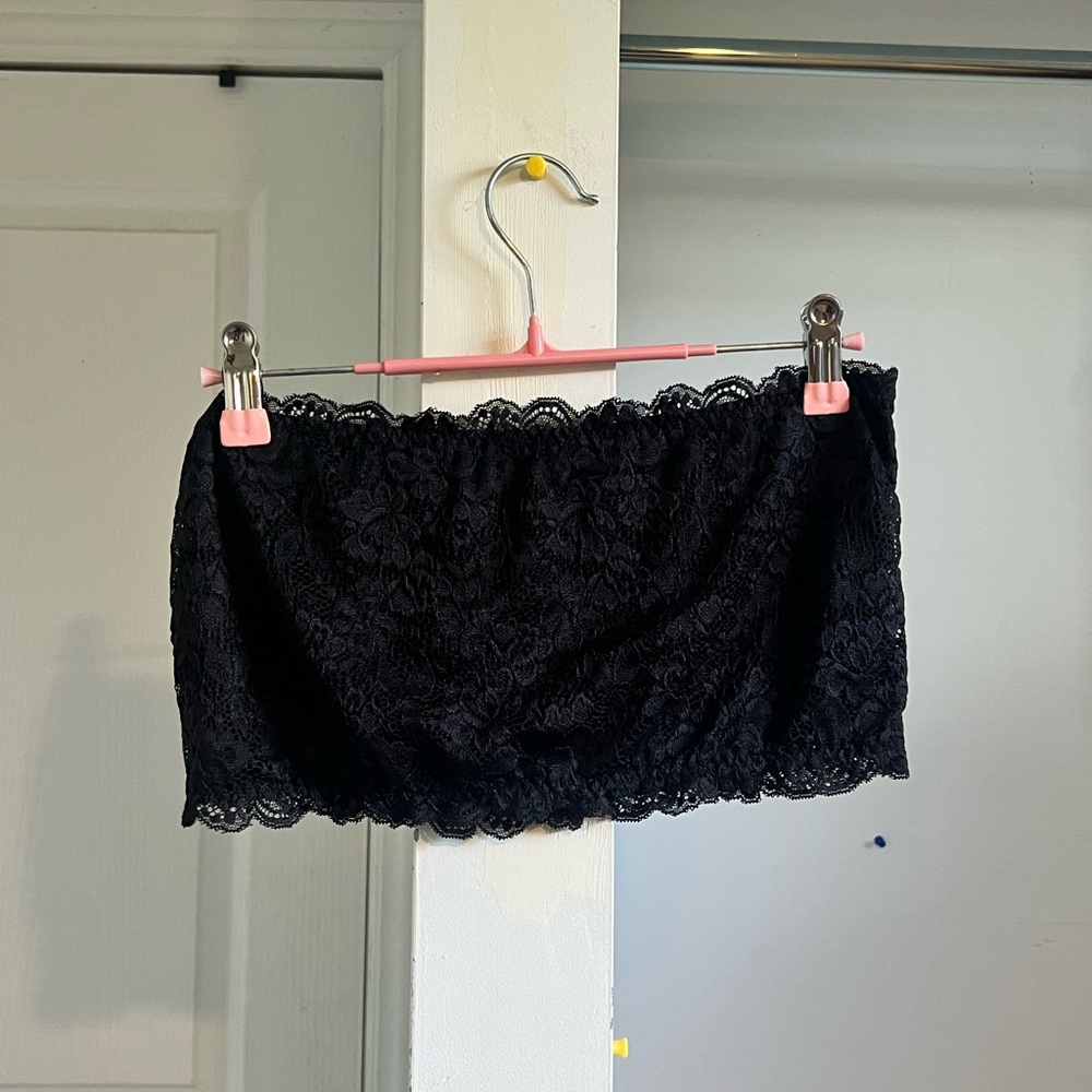 Black Lace Bandeau Top